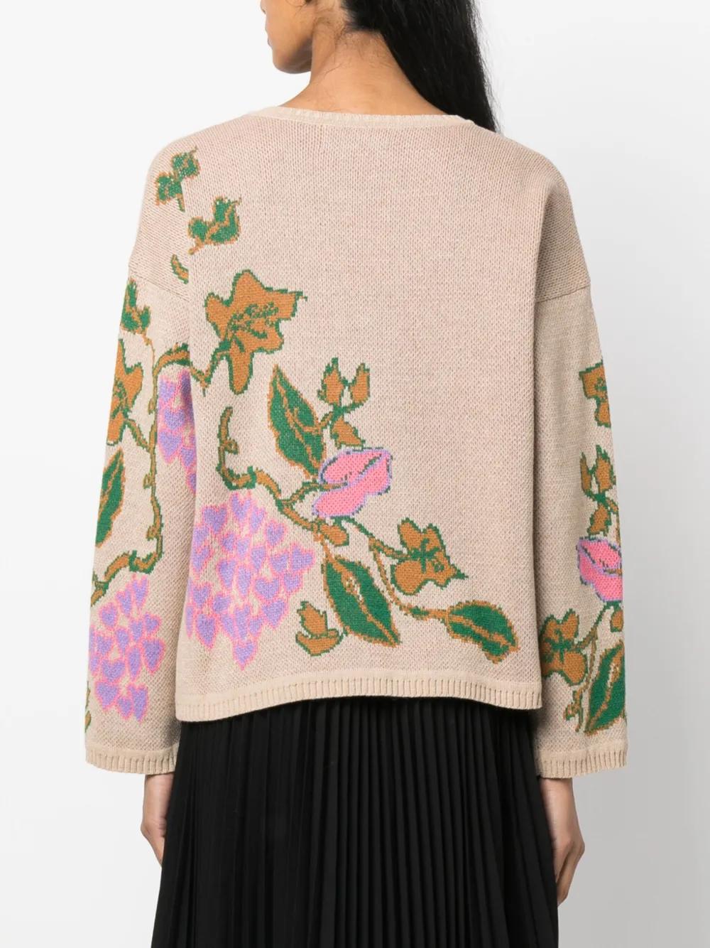 floral intarsia-knit jumper Product Image