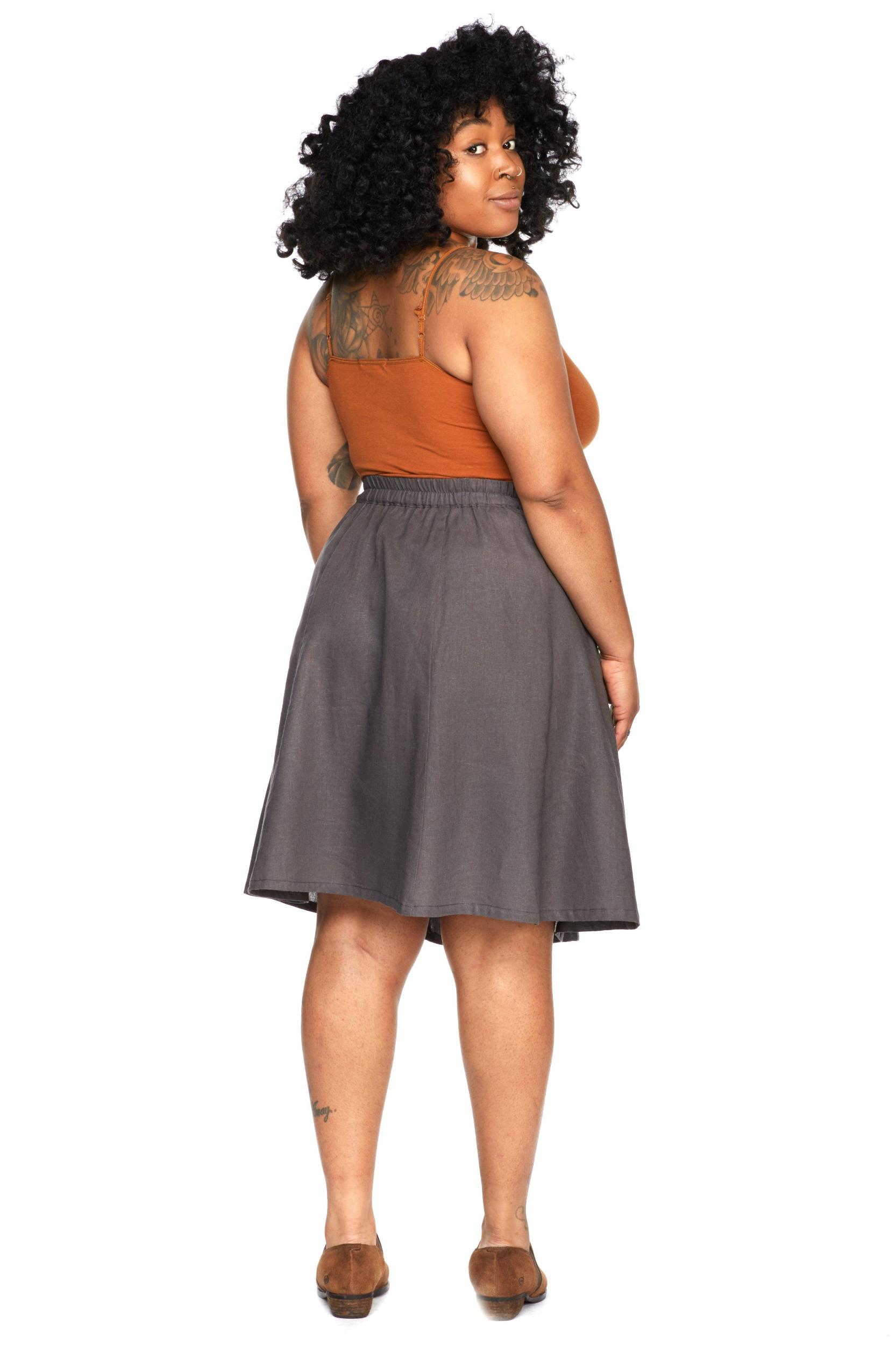 Bae Skirt in Charcoal Linen Product Image
