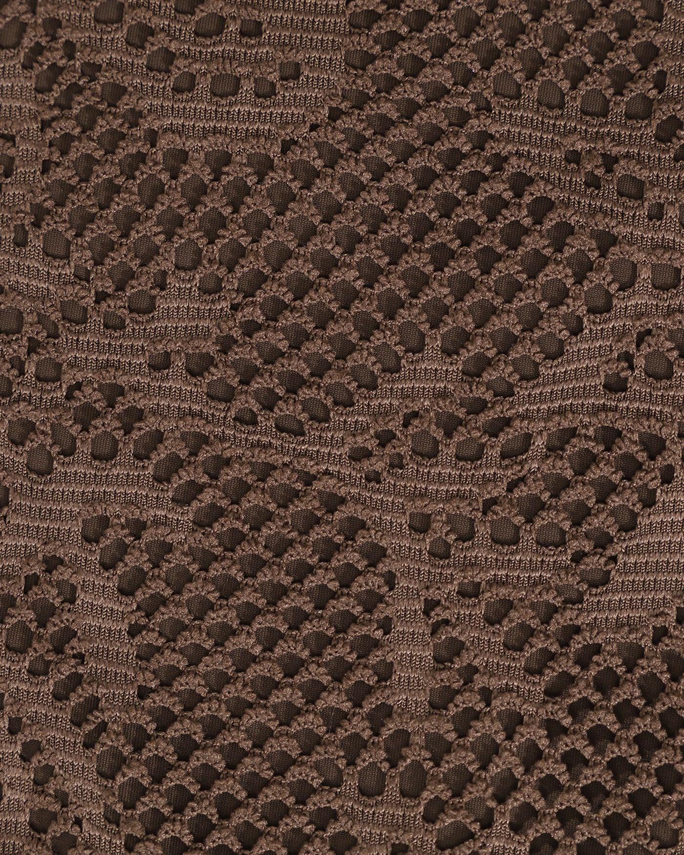 Brown Textured Halter Bikini Suit Product Image