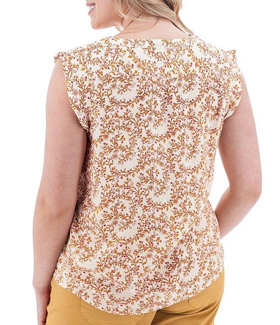 Aventura Francesca Floral Crepe Flutter V-Neck Tank Product Image