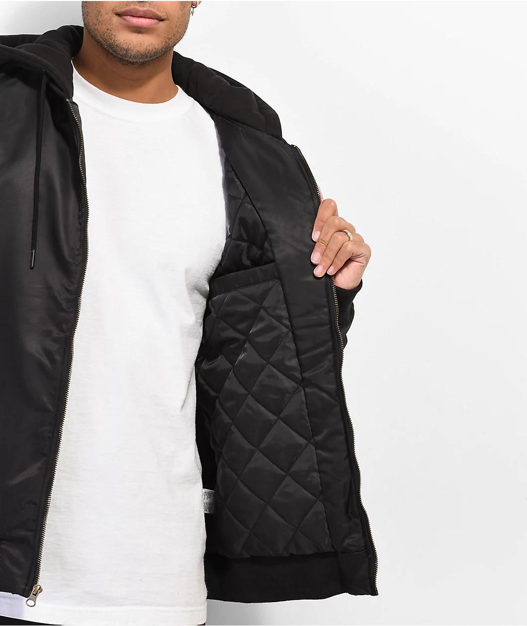 DGK Guadalupe Black Hooded Bomber Jacket Product Image