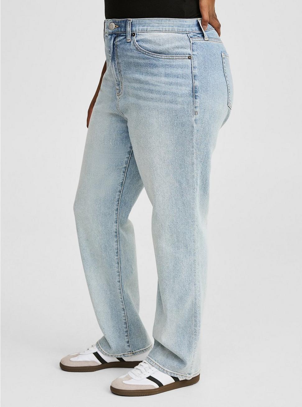 High Rise Straight Elastic Waist Jean Product Image