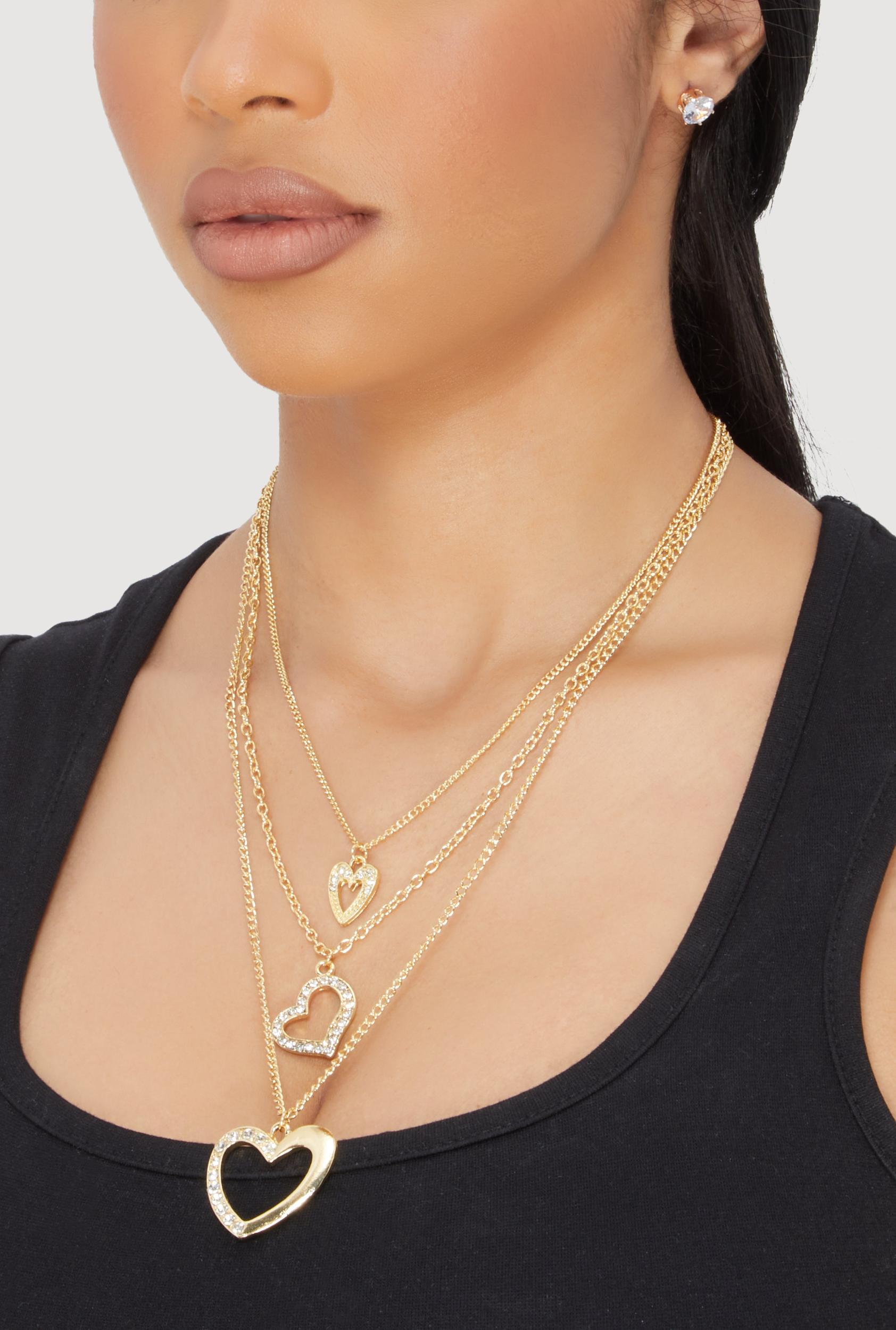 Rhinestone Choker Necklace and Bracelet with Stud Earrings Male Product Image