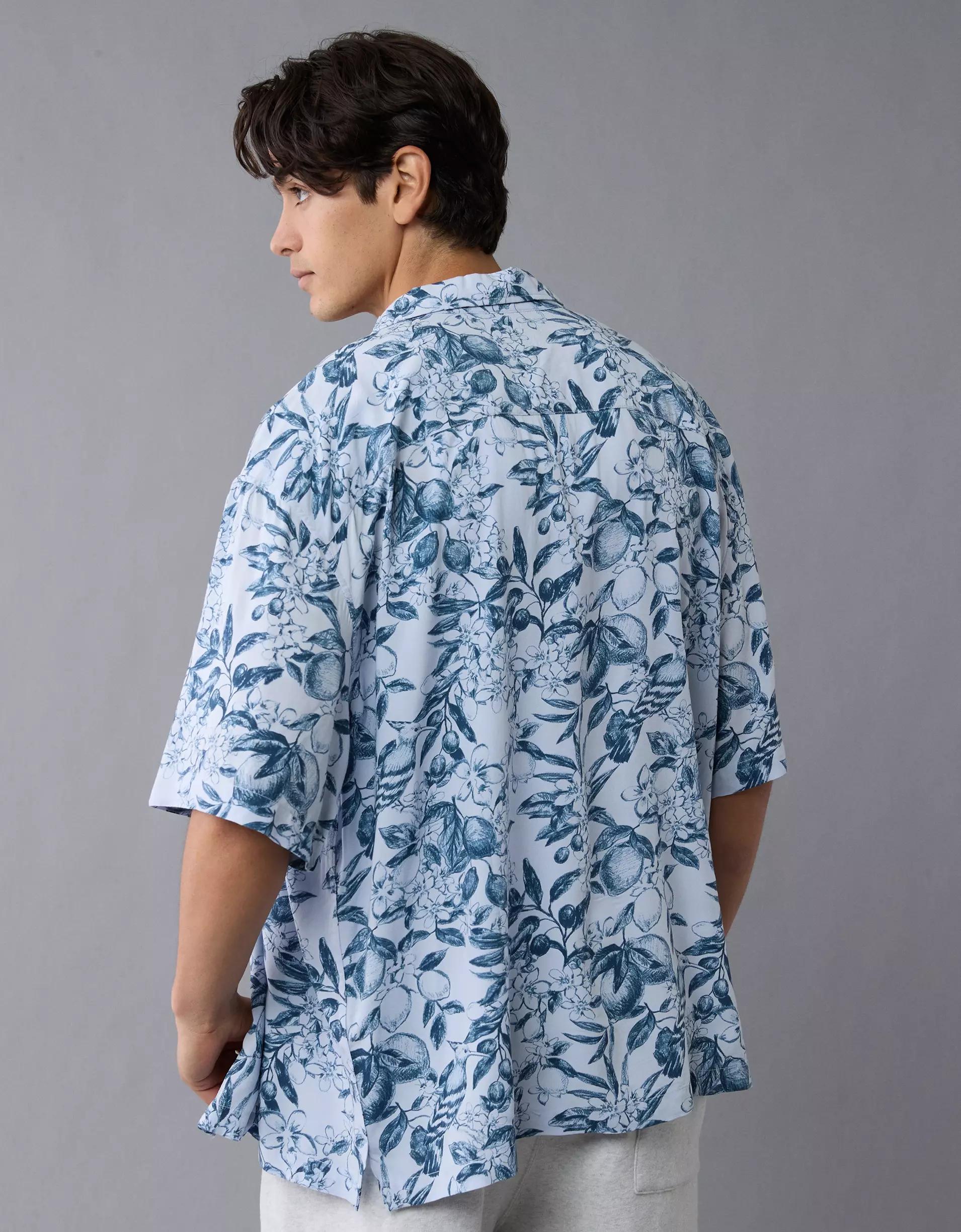 AE Poolside Floral Button-Up Shirt Product Image