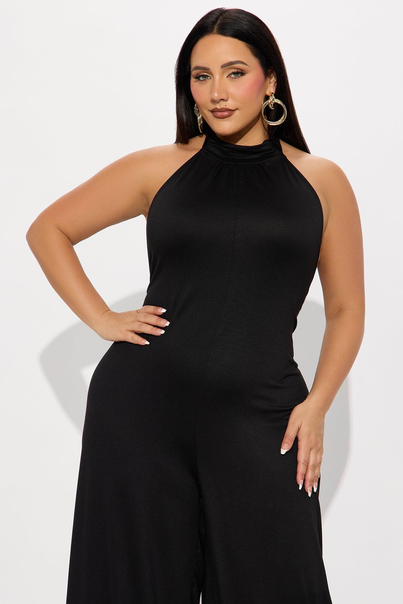 True Blossom Backless Jumpsuit - Black Product Image