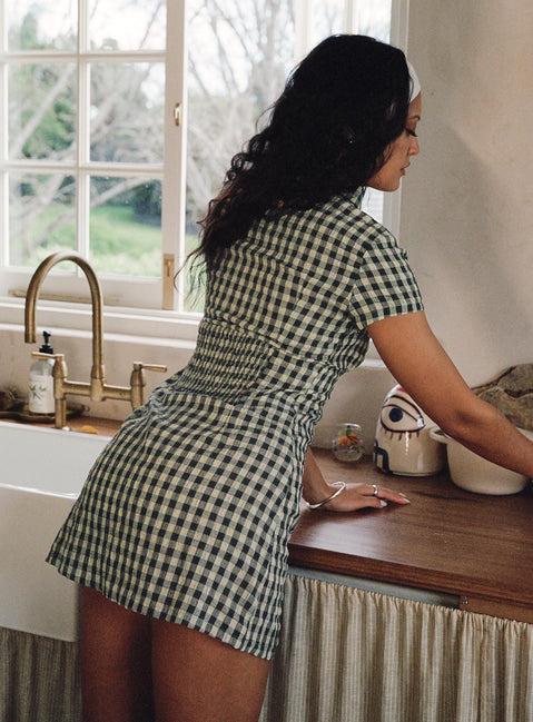 Motley Mini Dress Brown Check Product Image