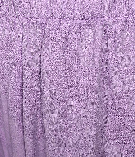 Bryn Walker Jacquard Cotton Floral Wide Leg Pocketed Pull-On Cropped Coordinating Pants Product Image