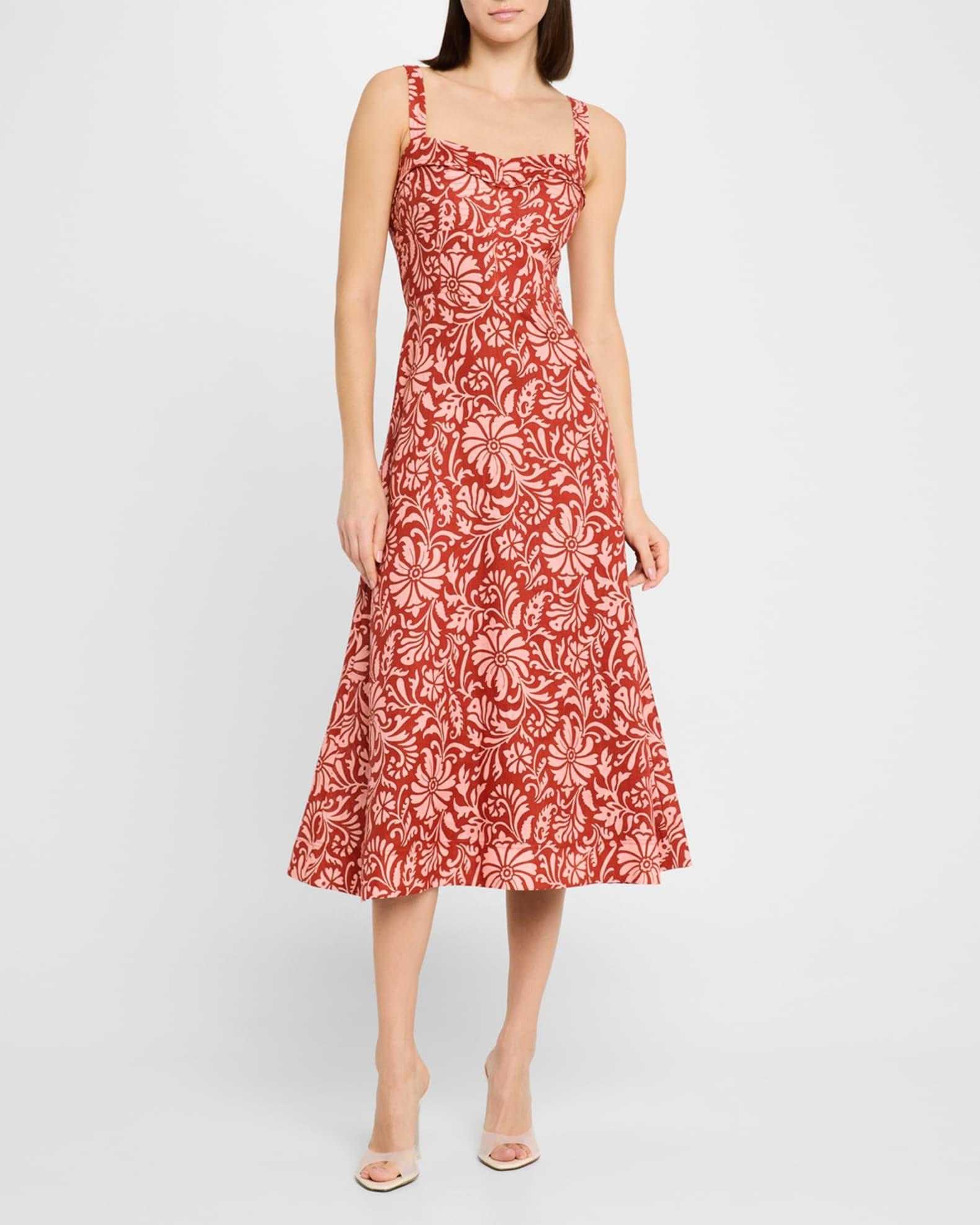 Aila Printed A-Line Midi Dress Product Image