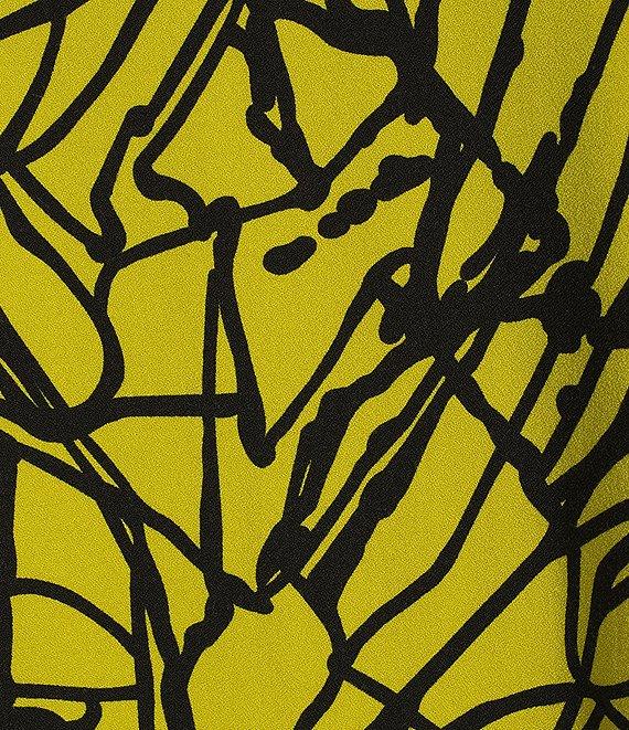 Bryn Walker Hester Netta Print Rayon Crepe Round Neck Long 3/4 Sleeve Dress Product Image