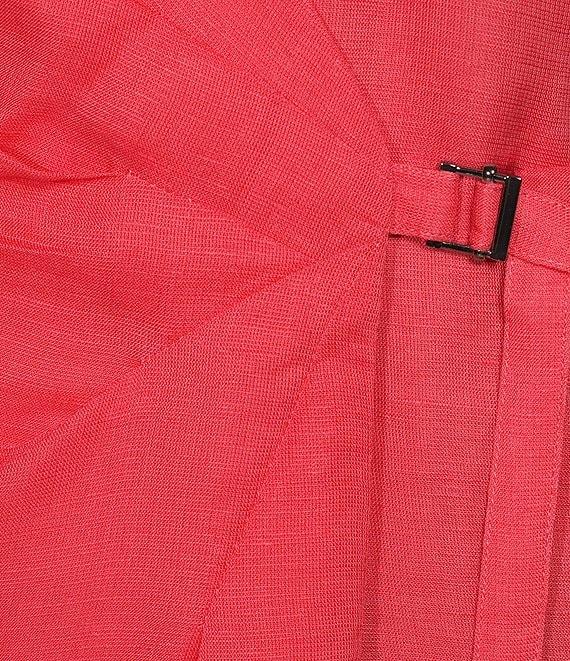 BOSS by Hugo Boss Dosala V-Neck Long Sheer Sleeve Wrap Midi Dress Product Image