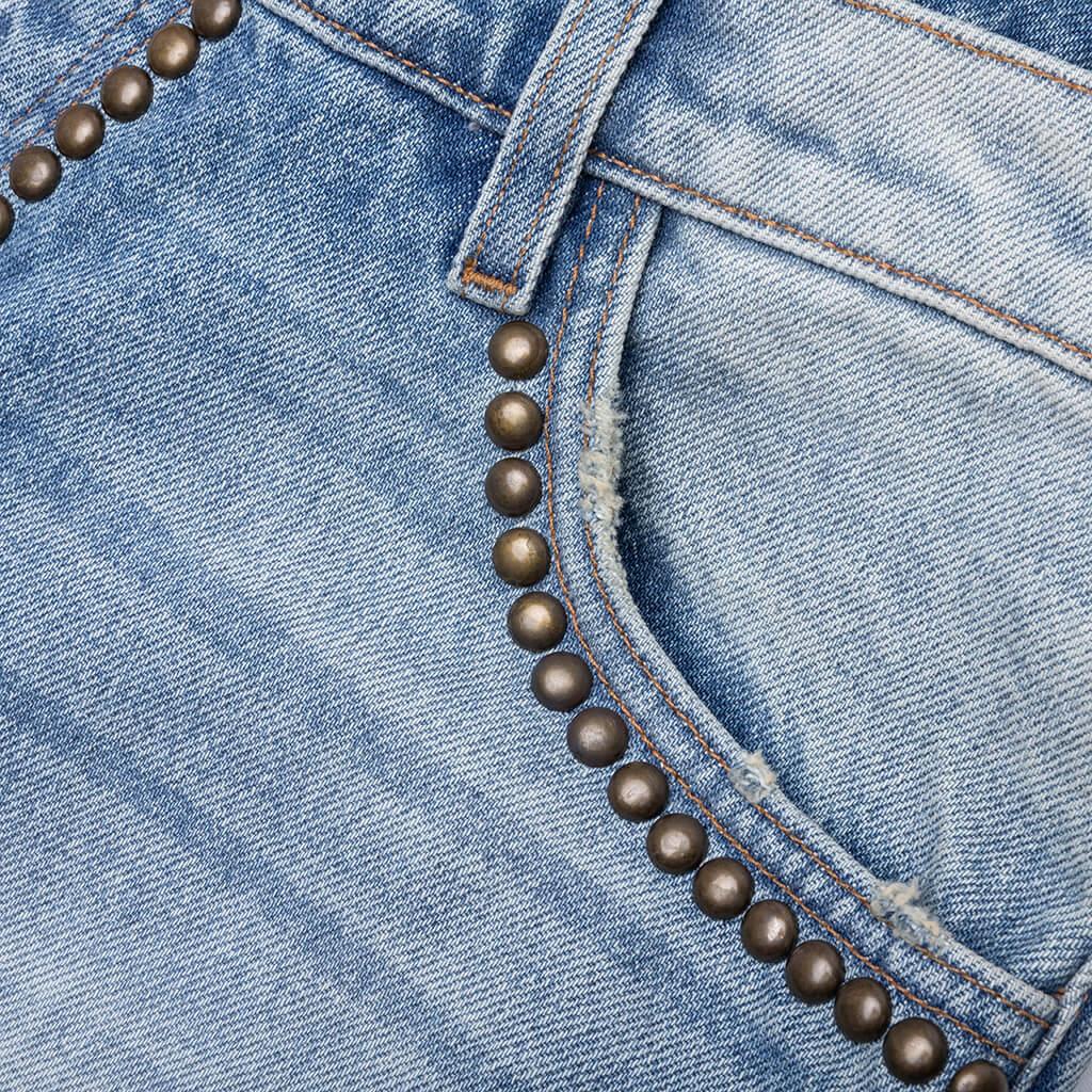 Studded Cowboy Denim  - Blue Denim Male Product Image