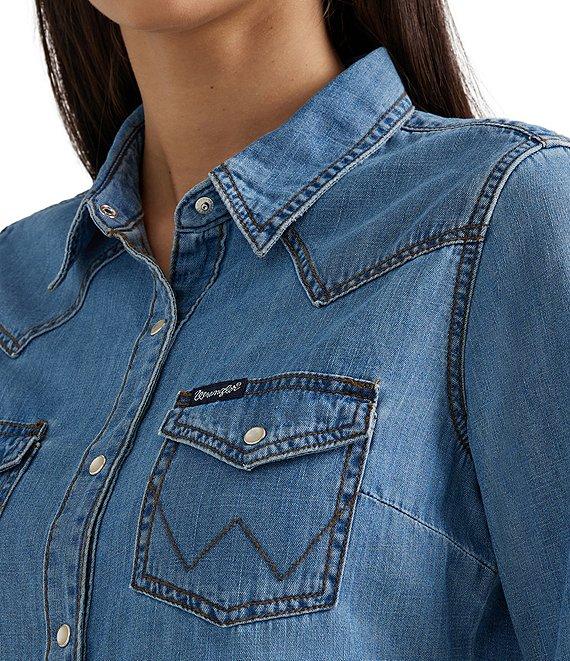 Wrangler® Long Sleeve Snap Front Western Shirt Product Image
