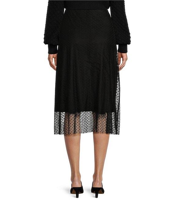 C&V Chelsea & Violet Mesh Dot Midi Skirt Product Image