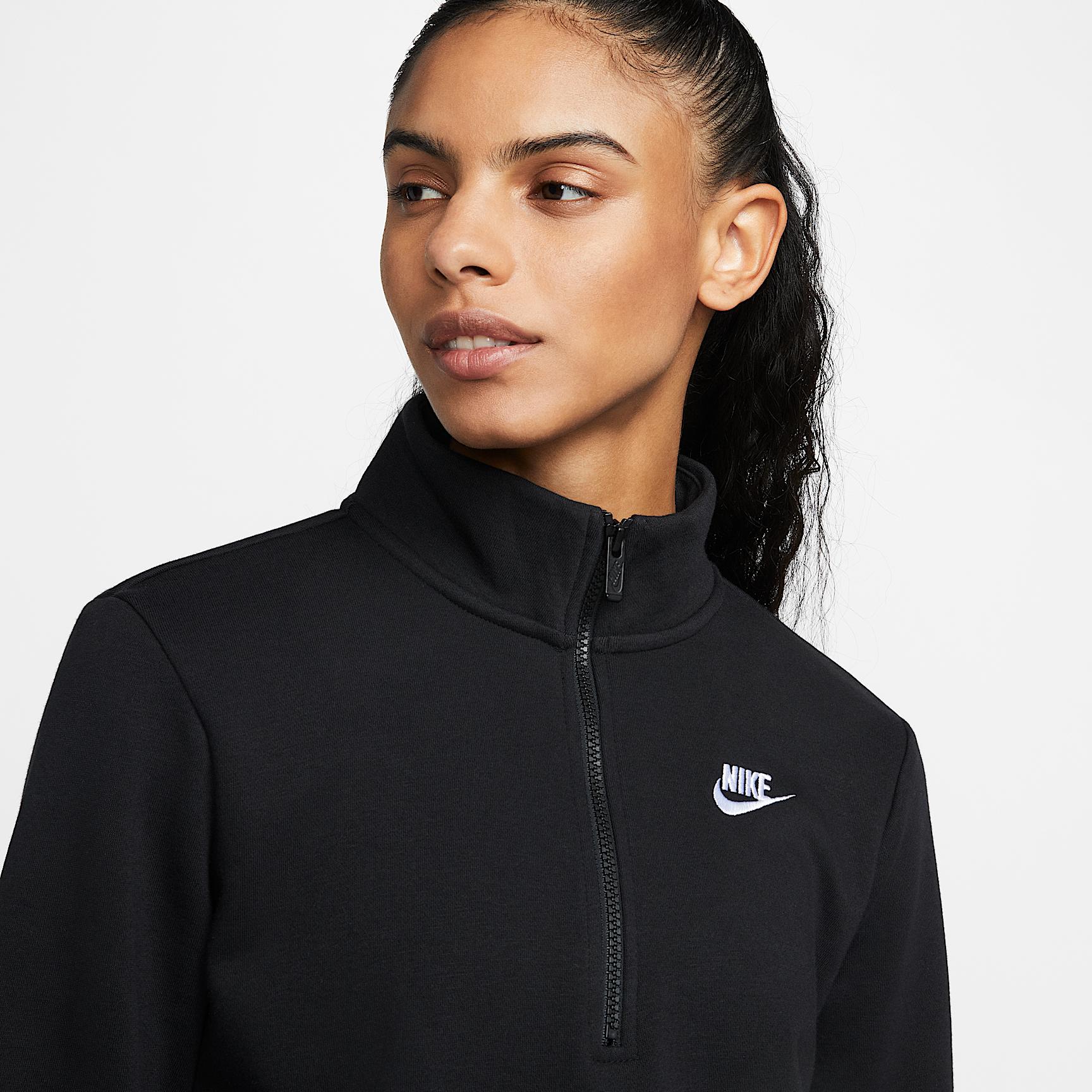 Womens Nike Sportswear Club Fleece 1/2-Zip Sweatshirt | DQ5838-010 Product Image