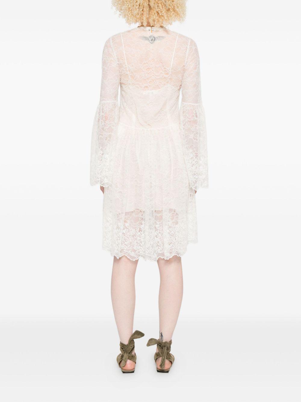 lace bell-sleeve mini dress Product Image