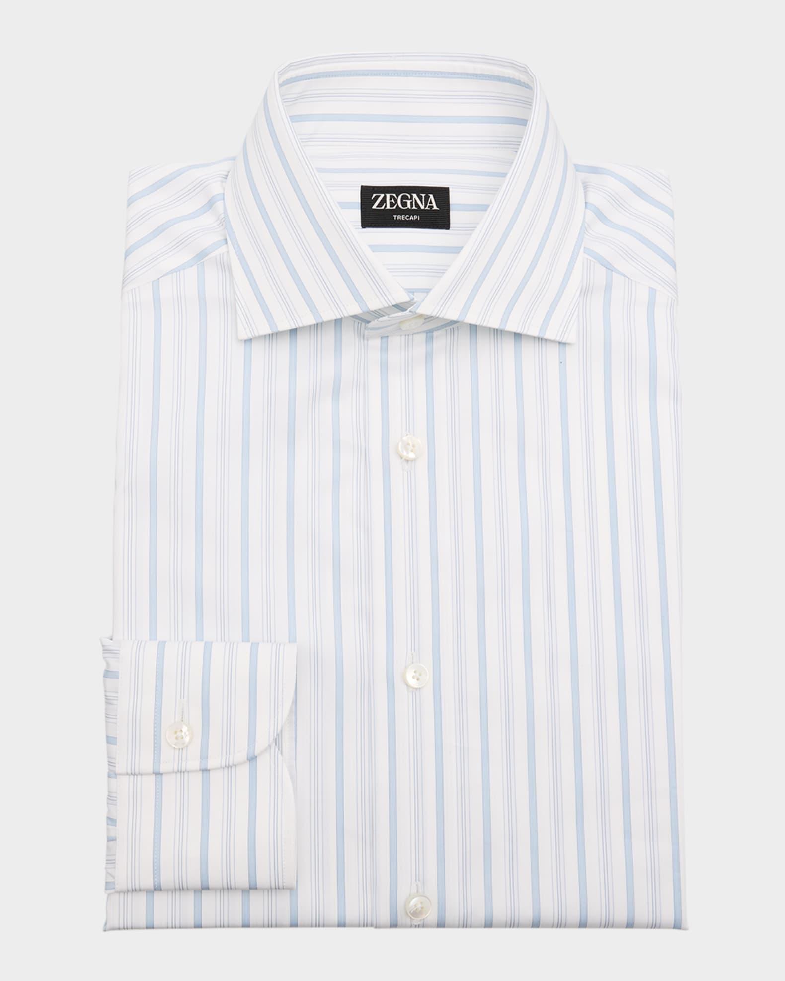 Men's Multi-Stripe Trecapi Cotton Dress Shirt Product Image