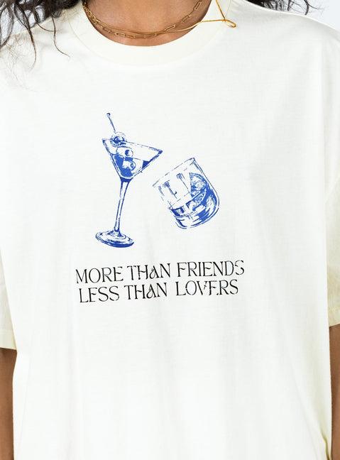 More Than Friends Oversized Tee Off White Product Image