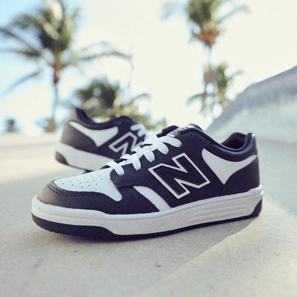 New Balance 480 Athletic Shoe - Little Kid - Black and White Product Image