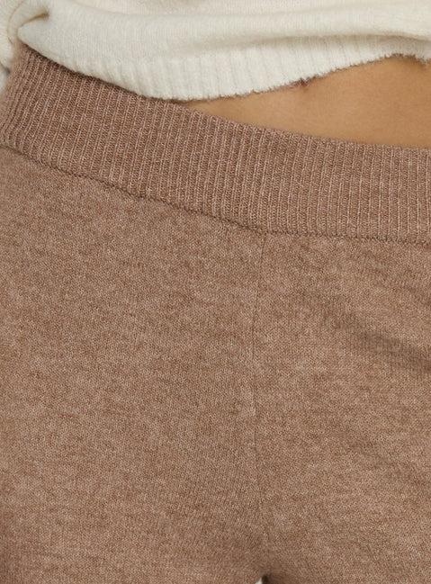 Bekki Wide Leg Knit Pant Mocha Product Image
