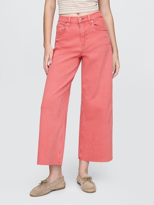 High Rise Stride Wide-Leg Ankle Jeans Product Image