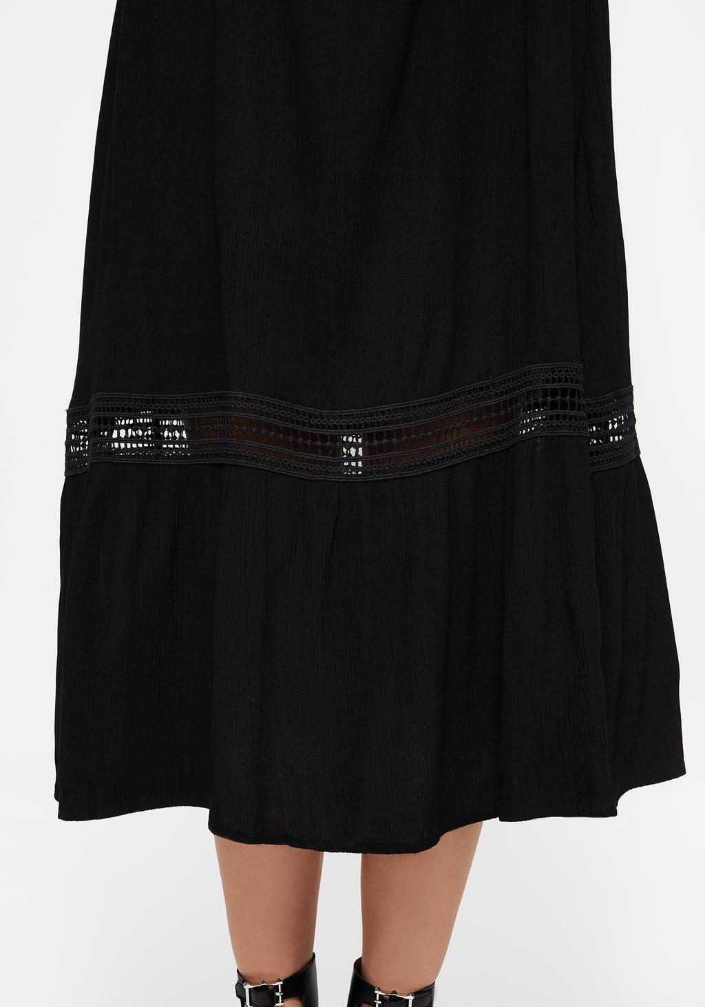 Mirage Lace Insert Puff Sleeve Maxi Dress Product Image