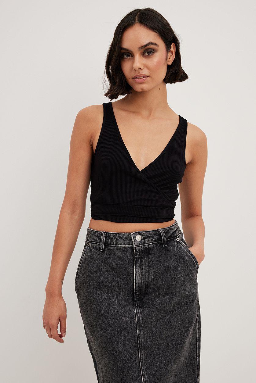 Wrap Detail Rib Singlet Product Image