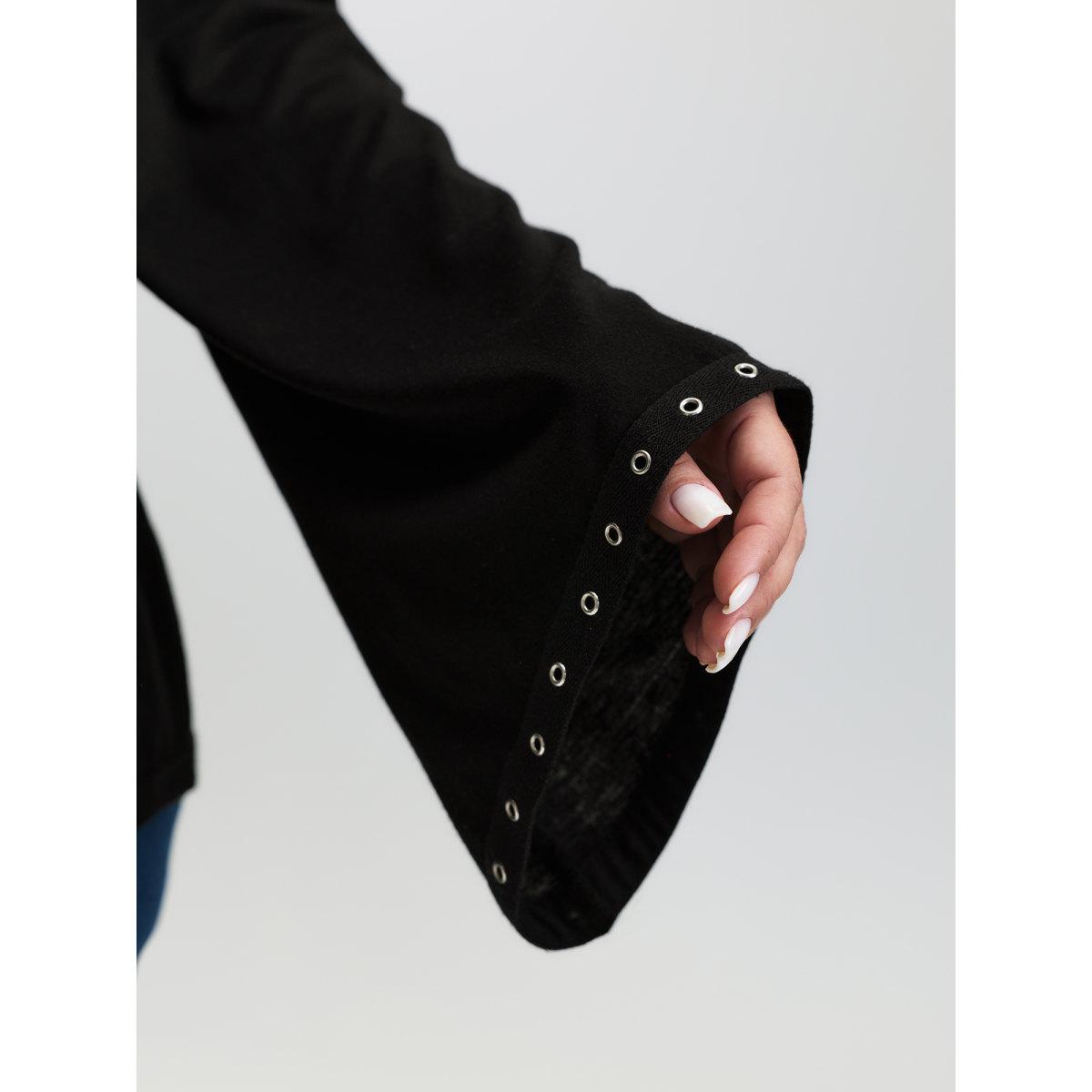 Plus Size Peek-A-Boo Cut-Out Neckline T-shirt Black Women Timeless Eyelet Round Neck Elegant T-shirts BloomChic 28/5X Product Image