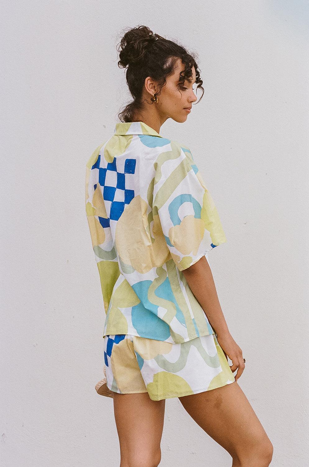 Seona Top - Checker Floral Aliza Product Image