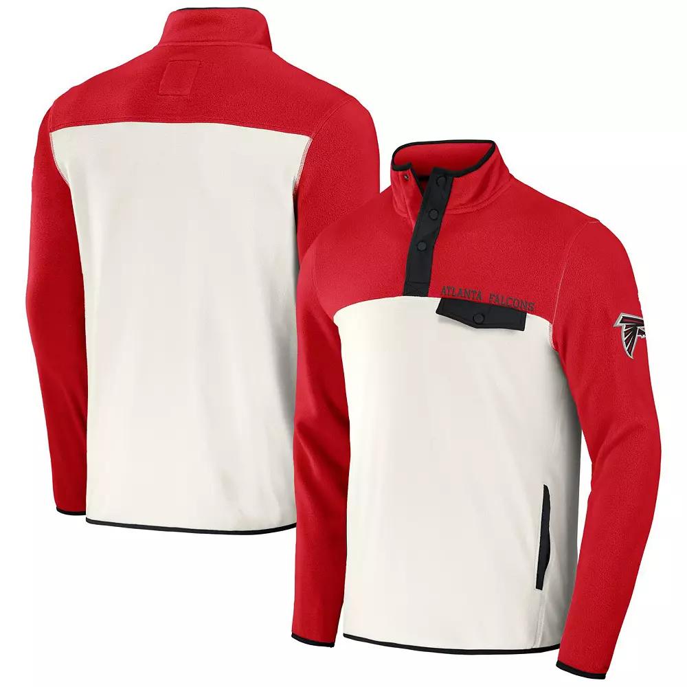 Men's NFL x Darius Rucker Collection by Fanatics Cardinal/Cream Arizona Cardinals Micro Fleece Quarter-Snap Jacket, Size: Large, Red Product Image