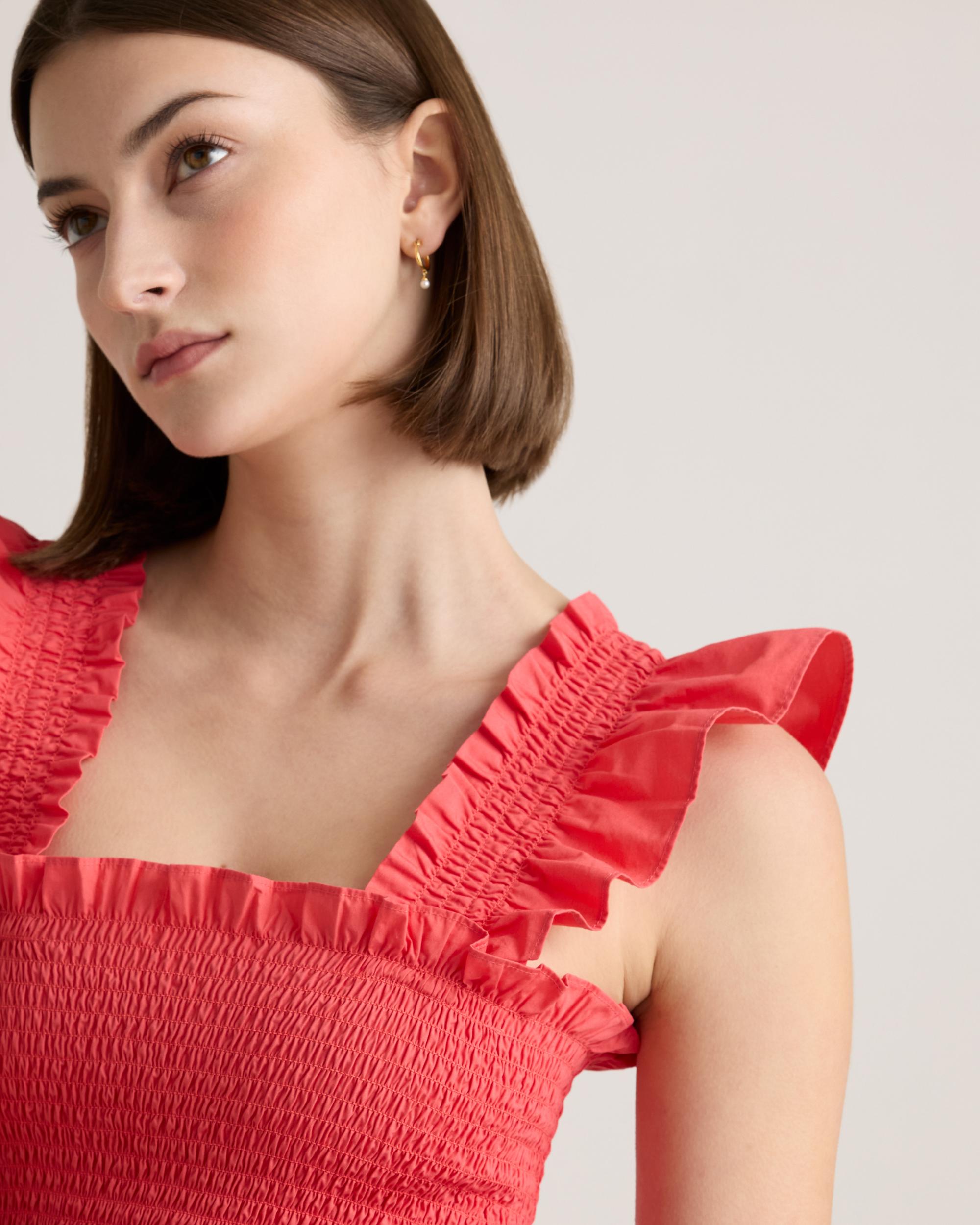 Quince | Women's Poplin Smocked Midi Dress Organic Cotton Product Image