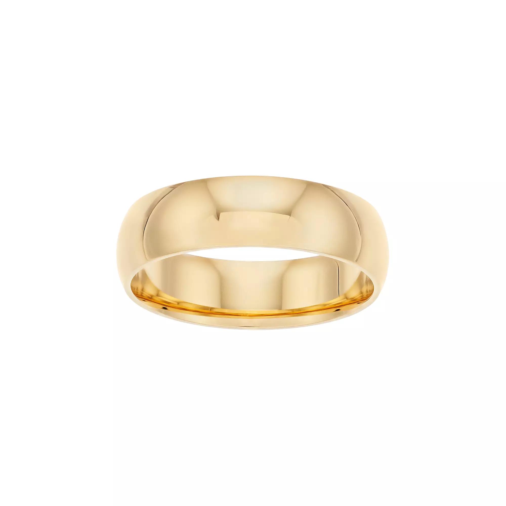 Men's 14k Gold Over Silver Polished Wedding Band, Size: 11, Gold Tone Product Image