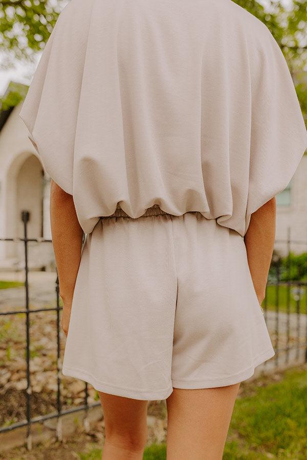 Everyday Chic High Waist Shorts in Taupe Product Image