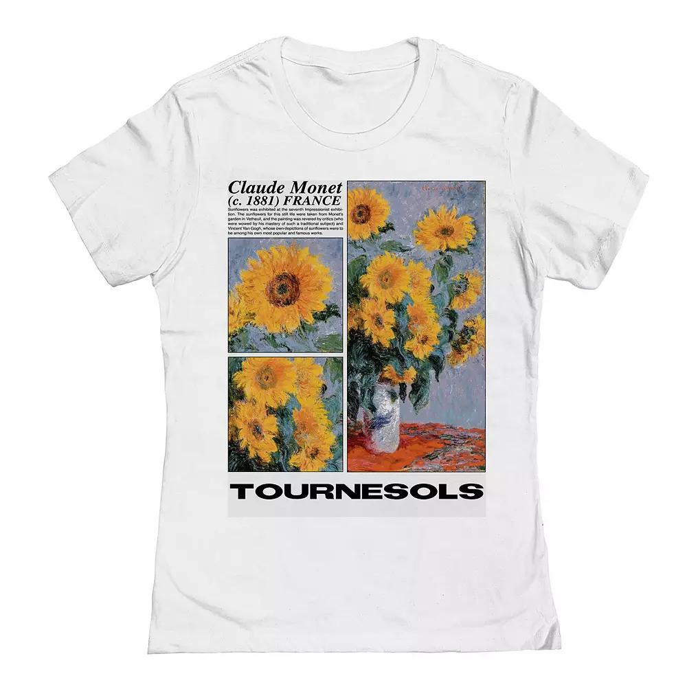 Junior's Tournesols 1 Womens Graphic Tee, Girl's, Size: Medium, White Product Image