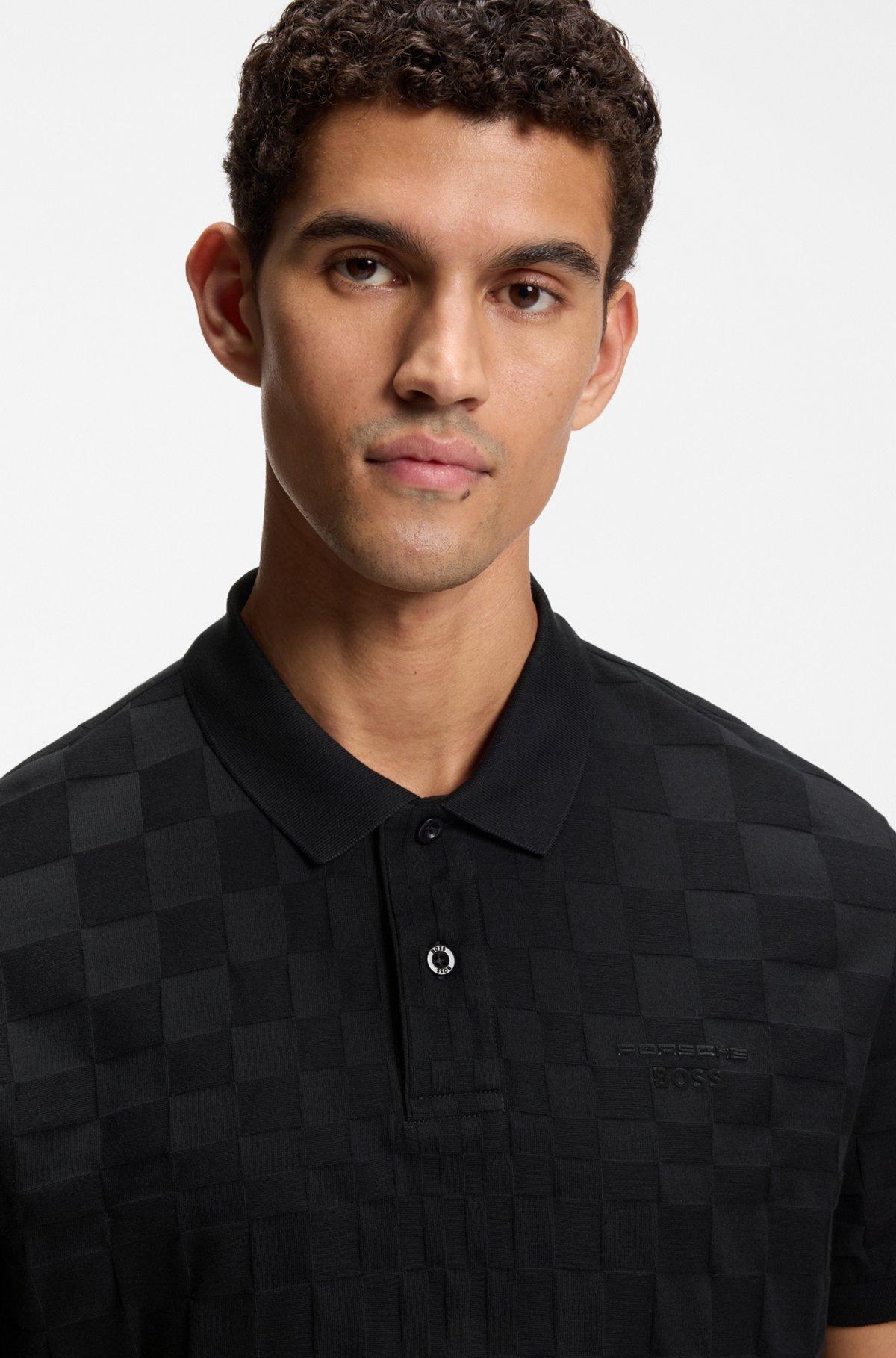 Porsche x BOSS polo shirt in jacquard-patterned cotton Product Image