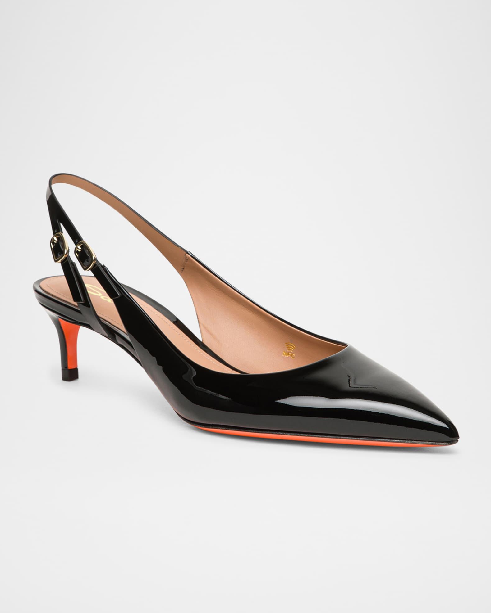 Audrey Patent Kitten Slingback Pumps Product Image