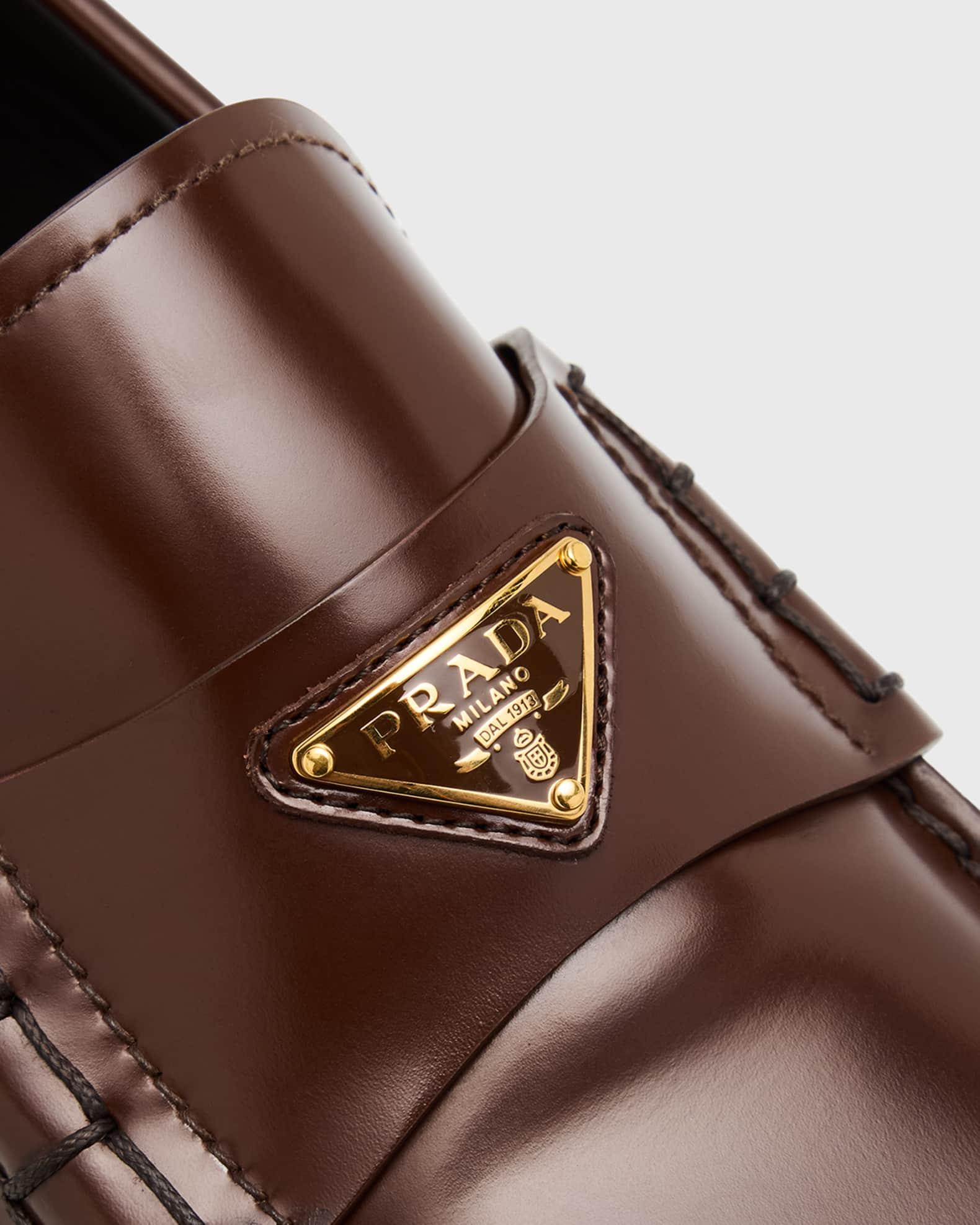 Men's Brushed Leather Split-Toe Loafers Product Image