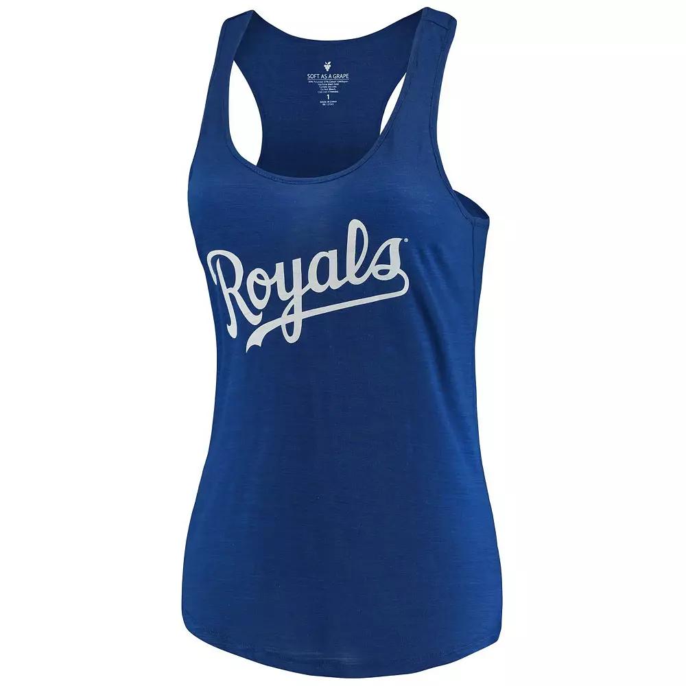 Women's Soft as a Grape Royal Kansas City Royals Plus Size Swing for the Fences Racerback Tank Top, Size: 2XL, Blue Product Image