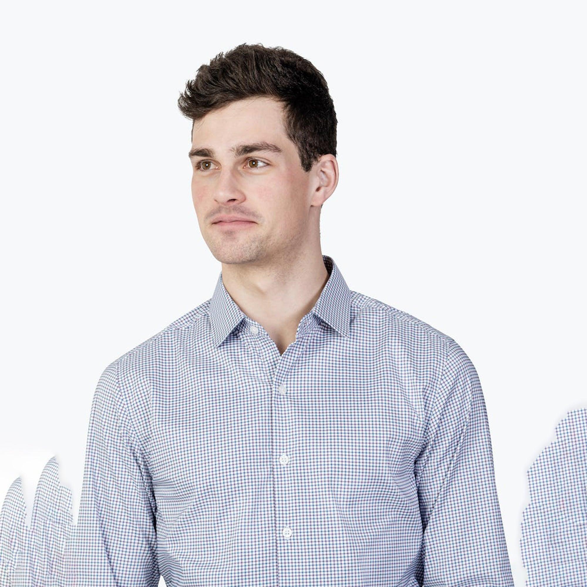 Men's Aero Dress Shirt - Purple Tattersall Male Product Image