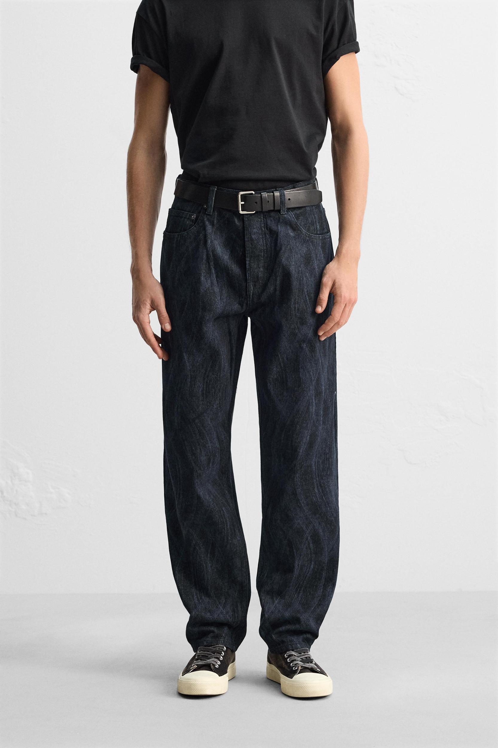 PRINTED STRAIGHT FIT JEANS Product Image