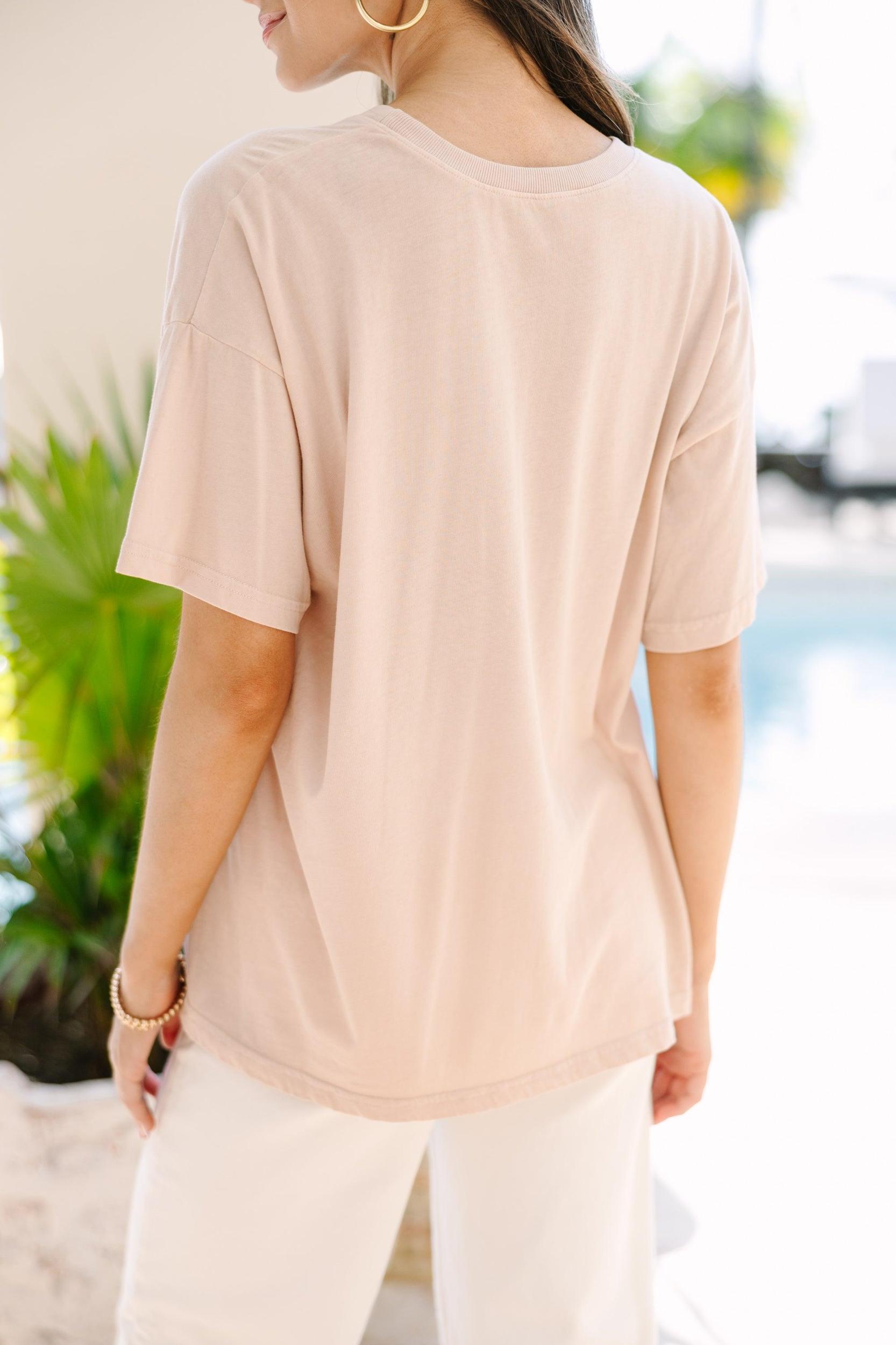 Cocktail Club Beige Graphic Tee Female Product Image