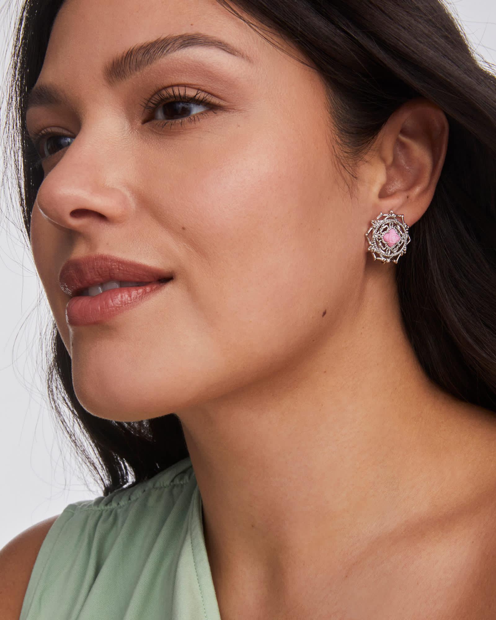 Mallory Rose Silver Convertible Statement Earrings Product Image