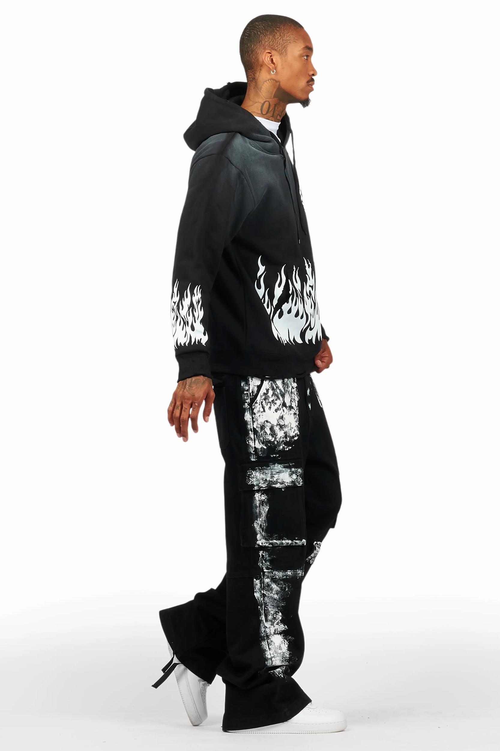 Bubble Black Hoodie & Baha Baggy Fit Jean Bundle Male Product Image