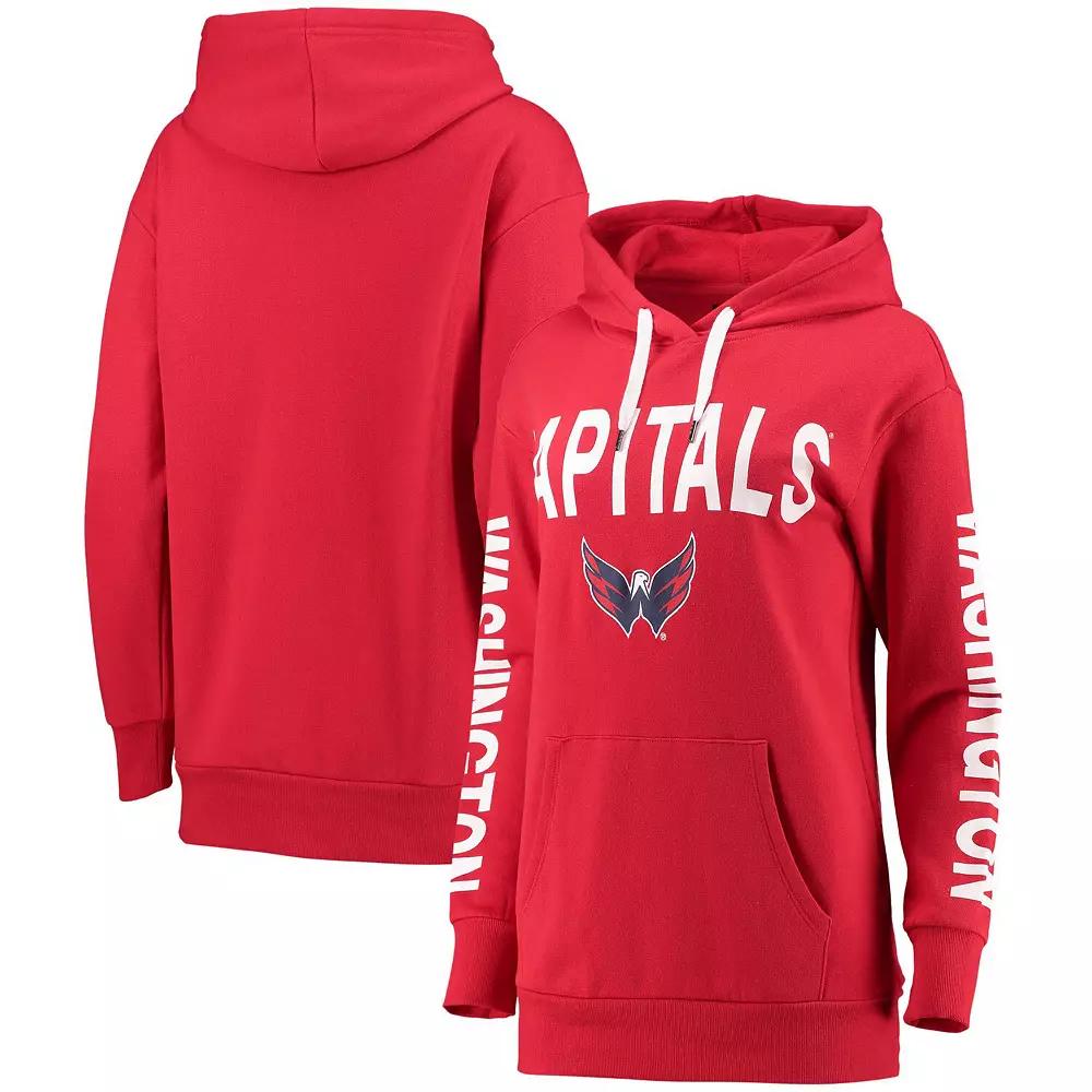 Women's G-III 4Her by Carl Banks Red Washington Capitals Extra Inning Pullover Hoodie, Size: Small Product Image