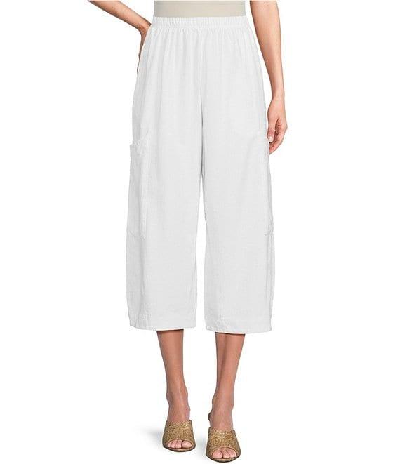 Bryn Walker Pasha Cotton Jersey Patch Pocket Oversized Wide-Leg Pull-On Cropped Pants Product Image