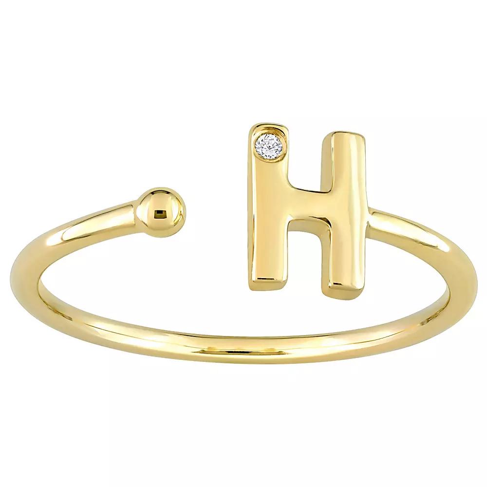 Stella Grace 10k Gold Diamond Accent Initial Open Ring, Women's, Size: 8, H Product Image