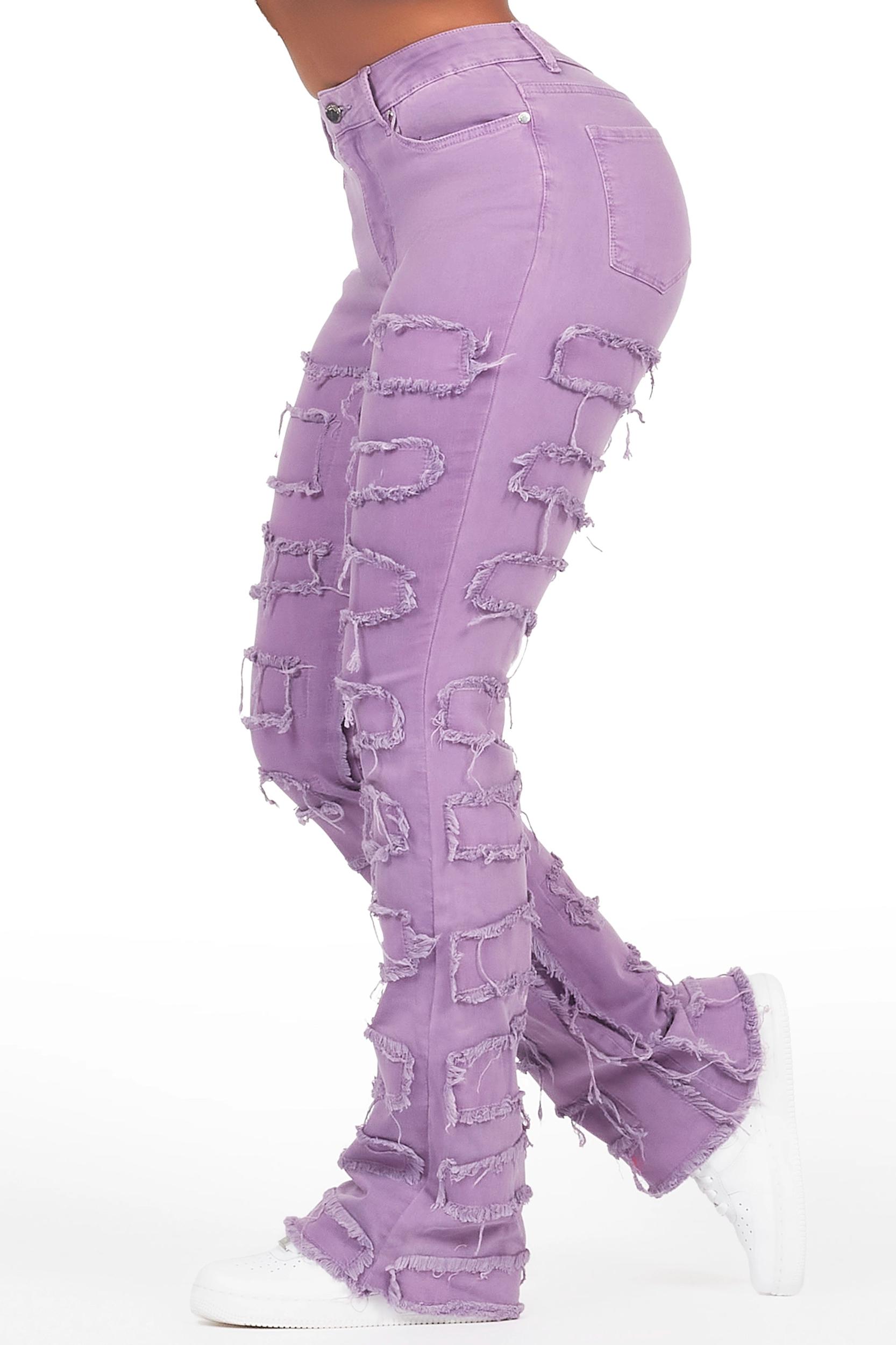 Zariyah Purple Stacked Flare Jean Female Product Image