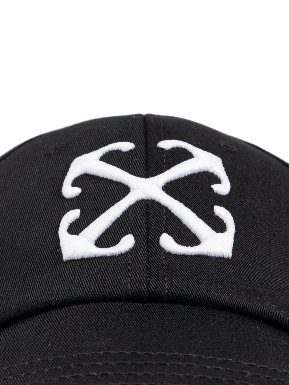 OFF-WHITE Arrow Brand-embroidered Cotton-twill Baseball Cap In Black White Product Image