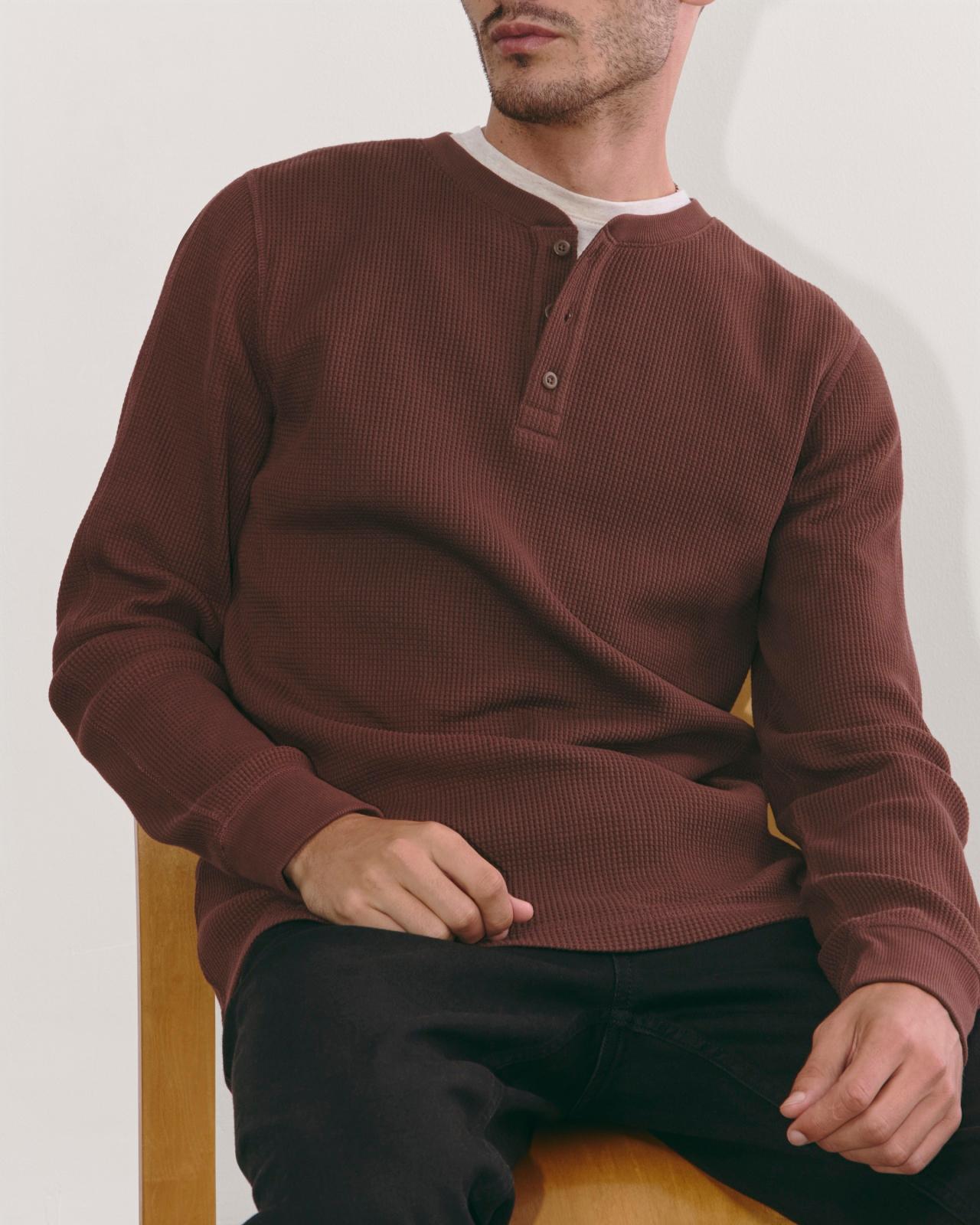 The Waffle Long-Sleeve Henley Product Image