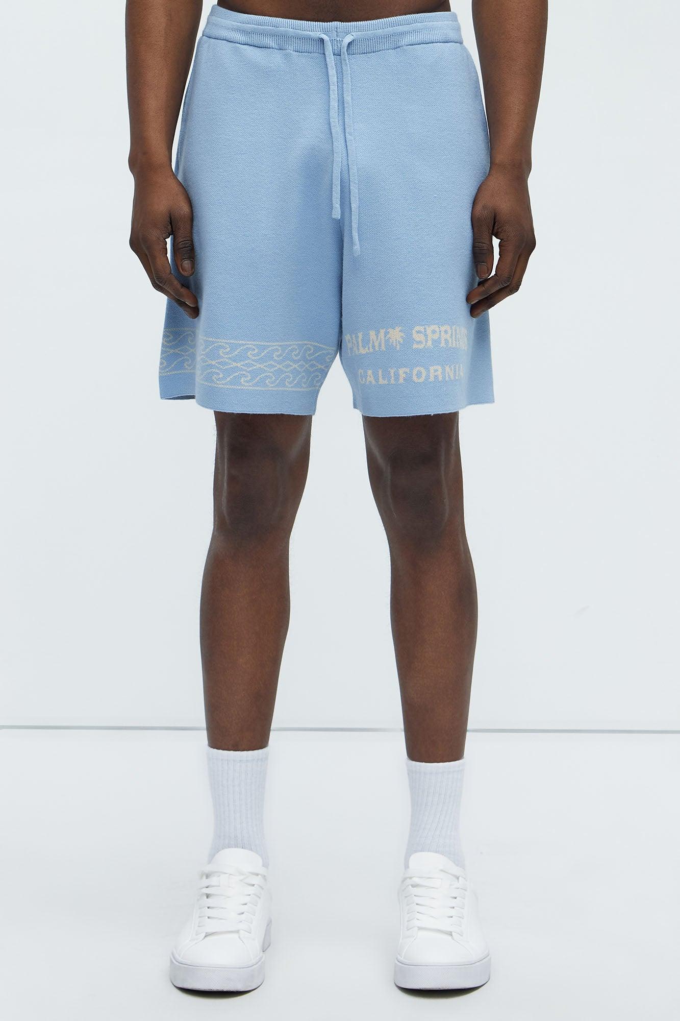 Palm Springs Knitted Relaxed Shorts - Blue/combo Product Image