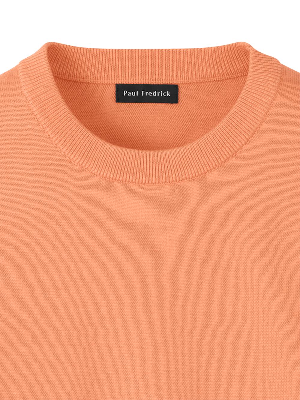 Supima Cotton Crew Neck Sweater - Coral Product Image